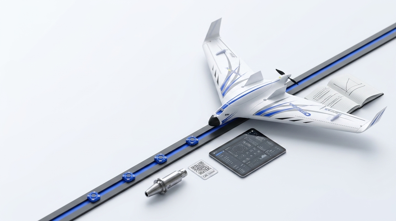 System loop blueprint with aircraft and QR labels