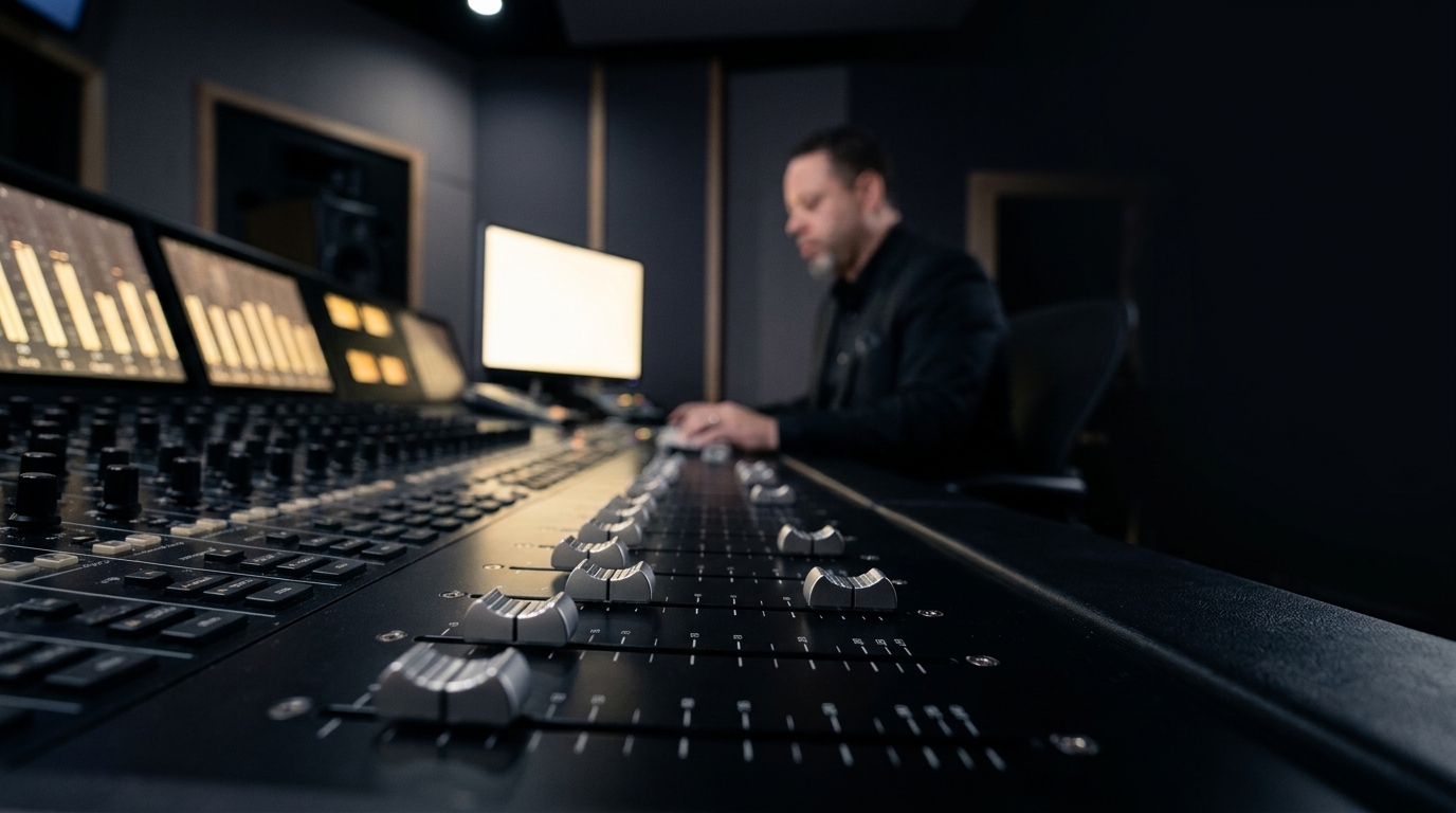 Audio console and Atmos controls