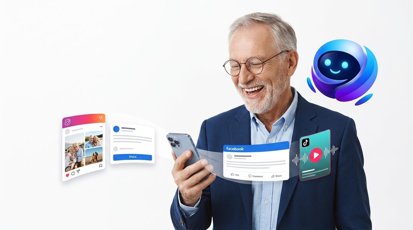 Bruno building a social media presence for a business owner